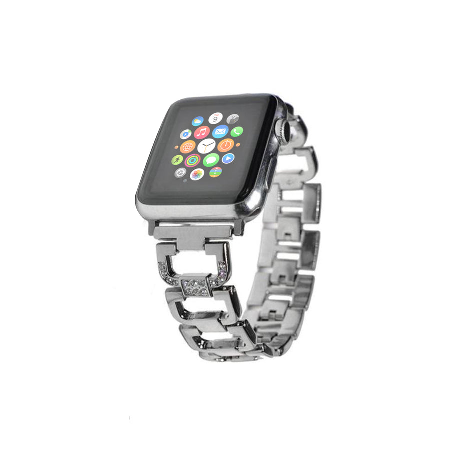 Crystal Stainless Steel Replacement Band for Apple Watch Series 1, 2, & 3