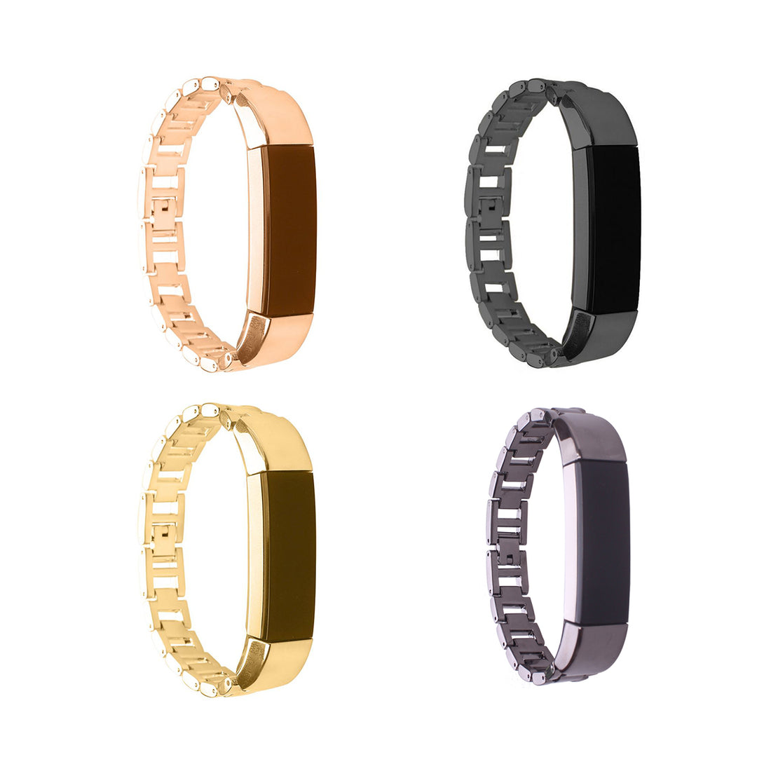 Compatible Fitbit Alta Stainless Bands - Gun Metal, Black, Gold and Rosegold