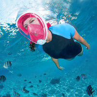 Full Face Snorkeling And Diving Mask Go Pro Compatible - Blue, Black, Green or Pink