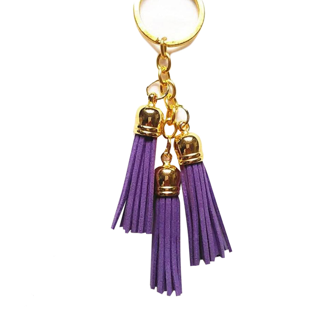 Leather Tassel Keychain - Black, Purple, Pink or White