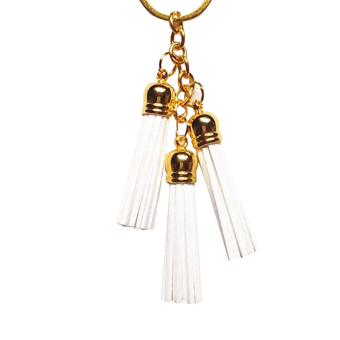 Leather Tassel Keychain - Black, Purple, Pink or White