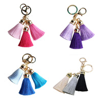 Triple Silk Tassel Keychain