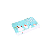 Holiday Floor Mat - Blue Merry Christmas, Snow Flakes, Snowman or Sleighing Santa