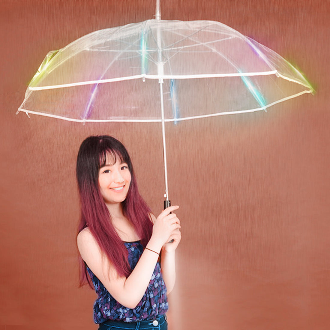 LED Color Changing Umbrella with Flashlight