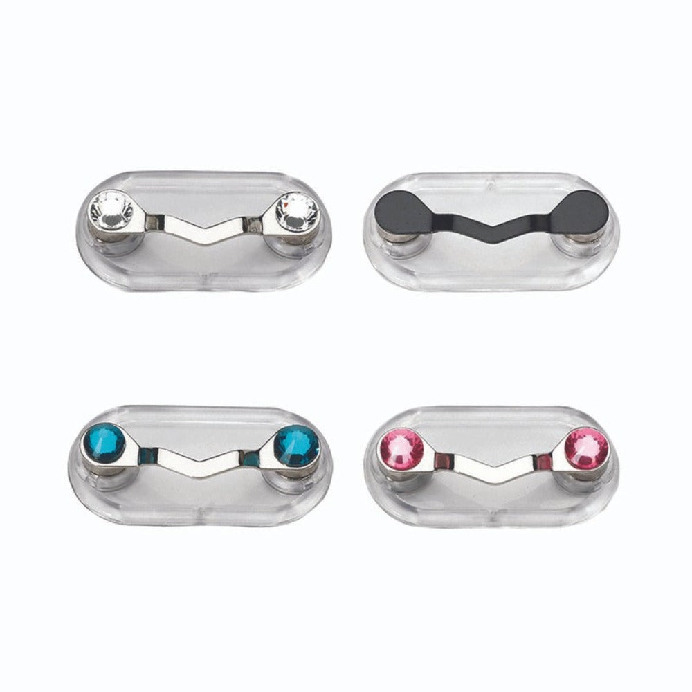Magnetic Eyeglass, Sunglass or Name Tag Holder - Silver, Pink, Black or Blue