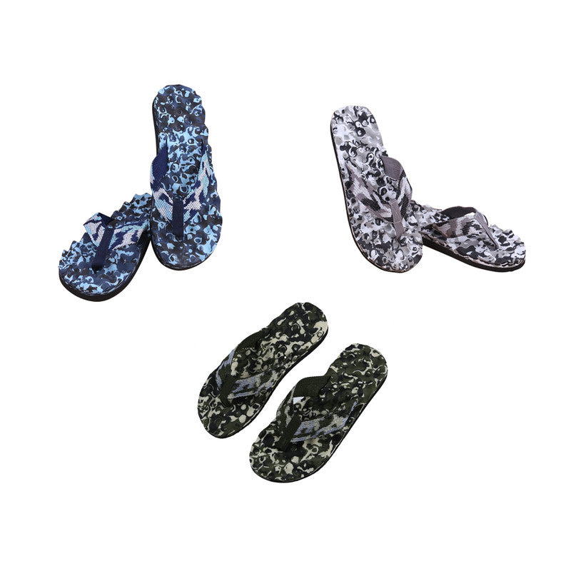 Men's Camo Flip Flops Beach Sandals- Gray, Blue, Green, or Brown