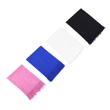Oversized Pashmina Wrap with Tassles - Black, Blue, Pink or White