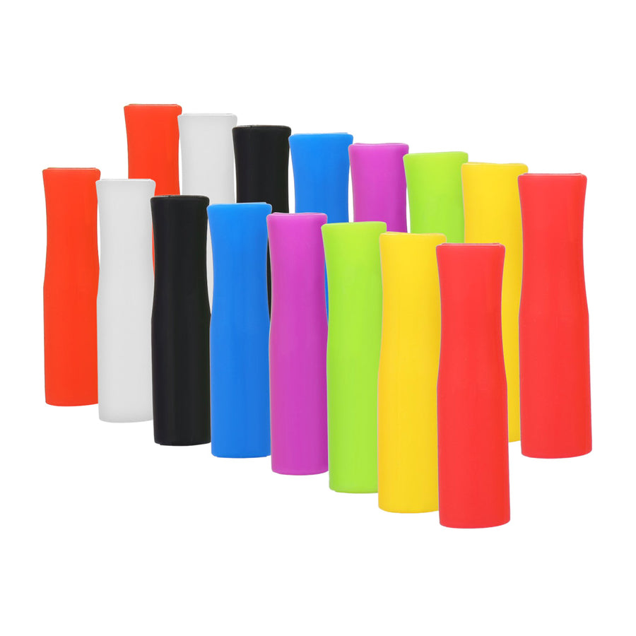 Reusable Silicone Straw Tip covers for metal or paper straws - 16 Pack
