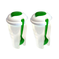 Salad or Lunch To Go Container w Fork and Dressing Cup- Two pack - Red or Green