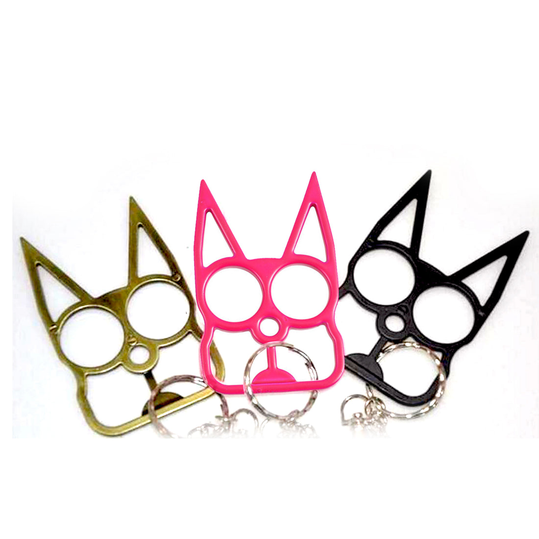 Self Defense Cat Ears Keychain - Black, Gold or Pink