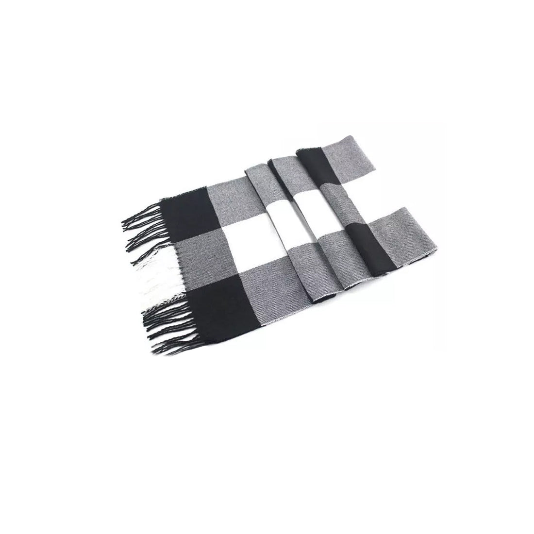 Soft Tartan Plaid Blanket Scarf - Black/White, Grey or Multi Color