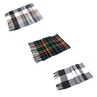 Soft Tartan Plaid Blanket Scarf - Black/White, Grey or Multi Color