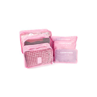Travel Packing Cube Set of 6 - Pink, Navy, Grey, Sky Blue