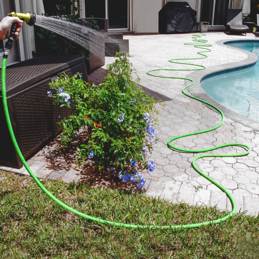 Expandable Garden Hose -  50' or 100' - Blue or Green with Sprayer