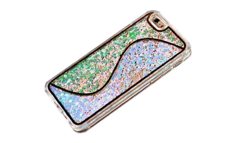 Liquid Glitter S Design Phone Case for iPhone 5/5S/6/6S/6+ - Green, Red , Gold, Pink or Purple