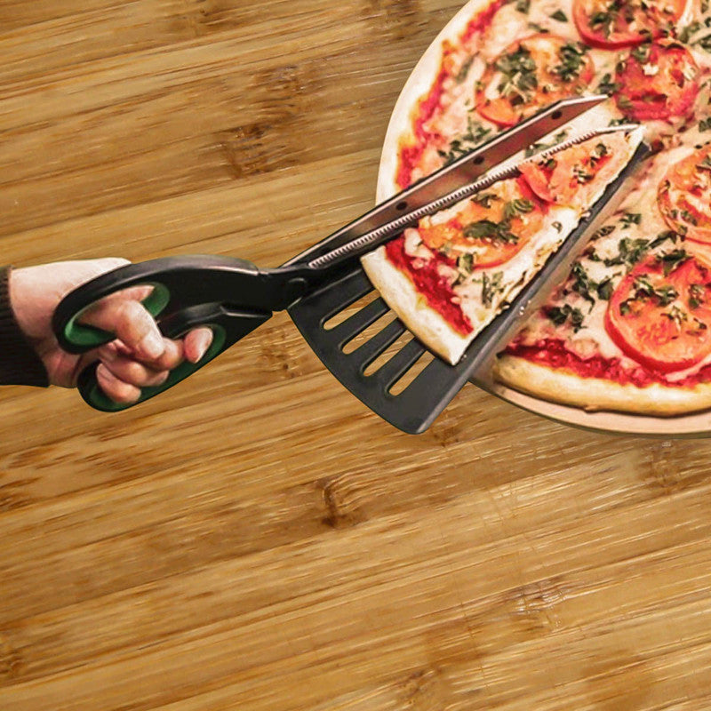 Pizza Scissors , Cutter Spatula - Green or Red