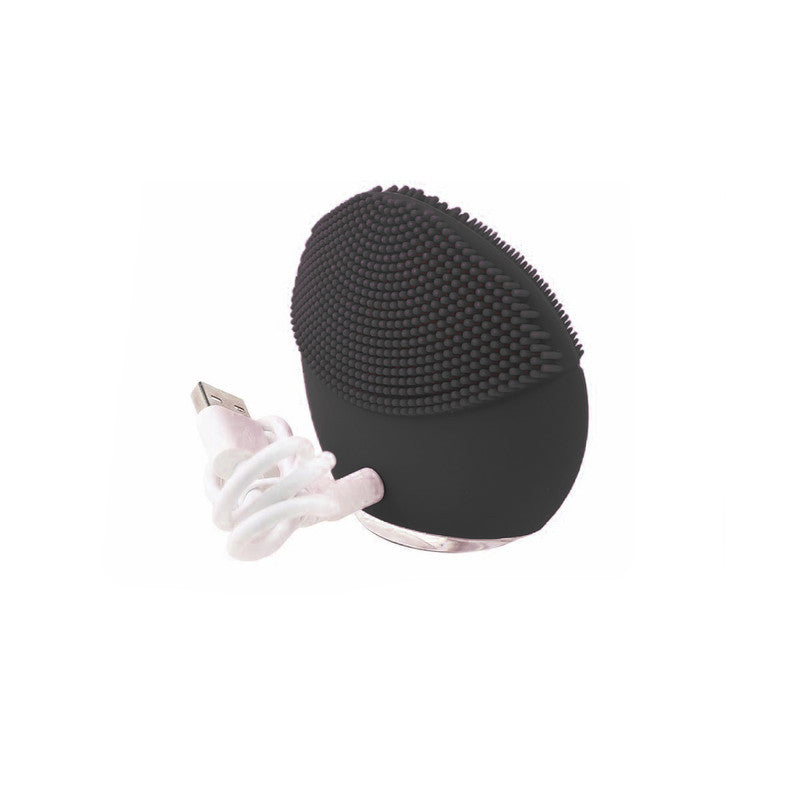Rechargeable Mini Silicone Facial Brush - Black,