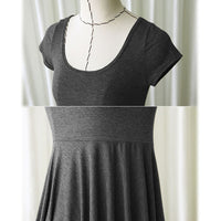 Short Sleeve Maternity Dress - Grey, Green or Black