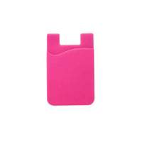 Silicone Credit Card Holder for Cell Phones- Orange, Lt Pink, Dk Pink, Yellow, Royal Blue, Sky Blue, Black, White, Purple, Green, or Red