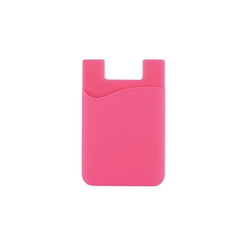 Silicone Credit Card Holder for Cell Phones- Orange, Lt Pink, Dk Pink, Yellow, Royal Blue, Sky Blue, Black, White, Purple, Green, or Red