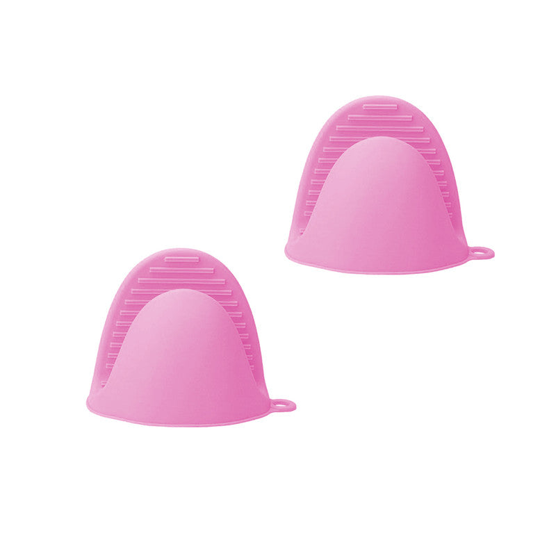 Silicone Heat Resistant Microwave Mitts (2 Pack) - Pink, Green, Orange or Blue
