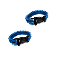 Survival Bracelet with Paracord/Flint Scraper/Whistle/Cutting Tool - Black, Blue, Camo, Orange, Pink or Rainbow