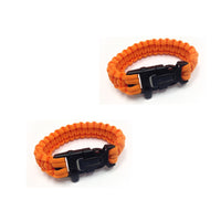 Survival Bracelet with Paracord/Flint Scraper/Whistle/Cutting Tool - Black, Blue, Camo, Orange, Pink or Rainbow