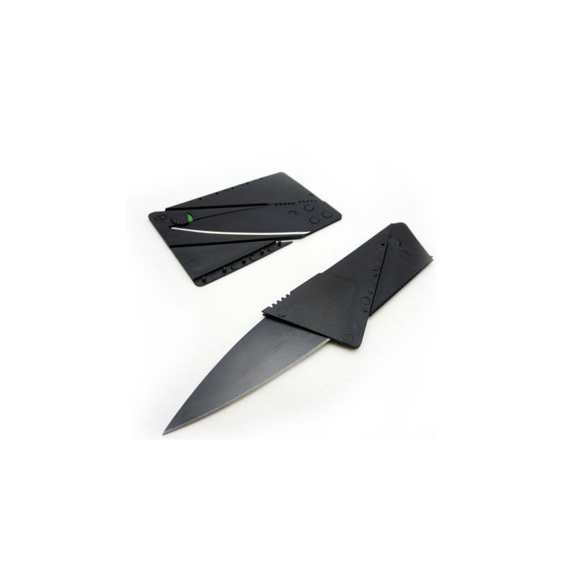 Stainless Steel Handle Credit Card Folding Knife - Black, Blue, Pink or Silver