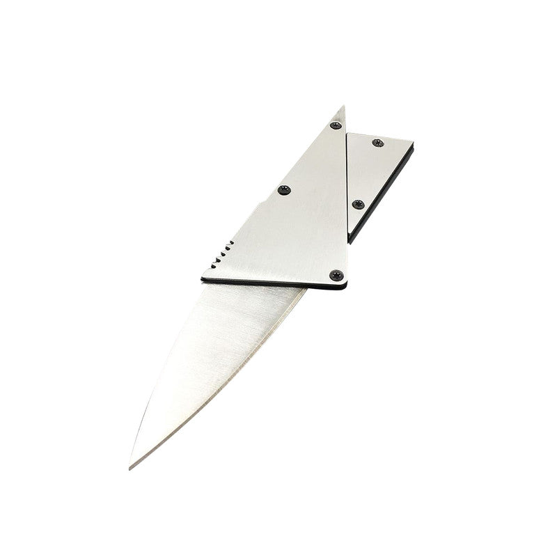 Stainless Steel Handle Credit Card Folding Knife - Black, Blue, Pink or Silver
