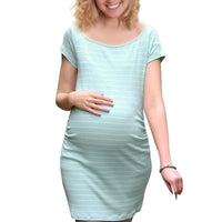 Striped Summer Maternity Dress - Green, Pink or Black