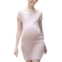 Striped Summer Maternity Dress - Green, Pink or Black