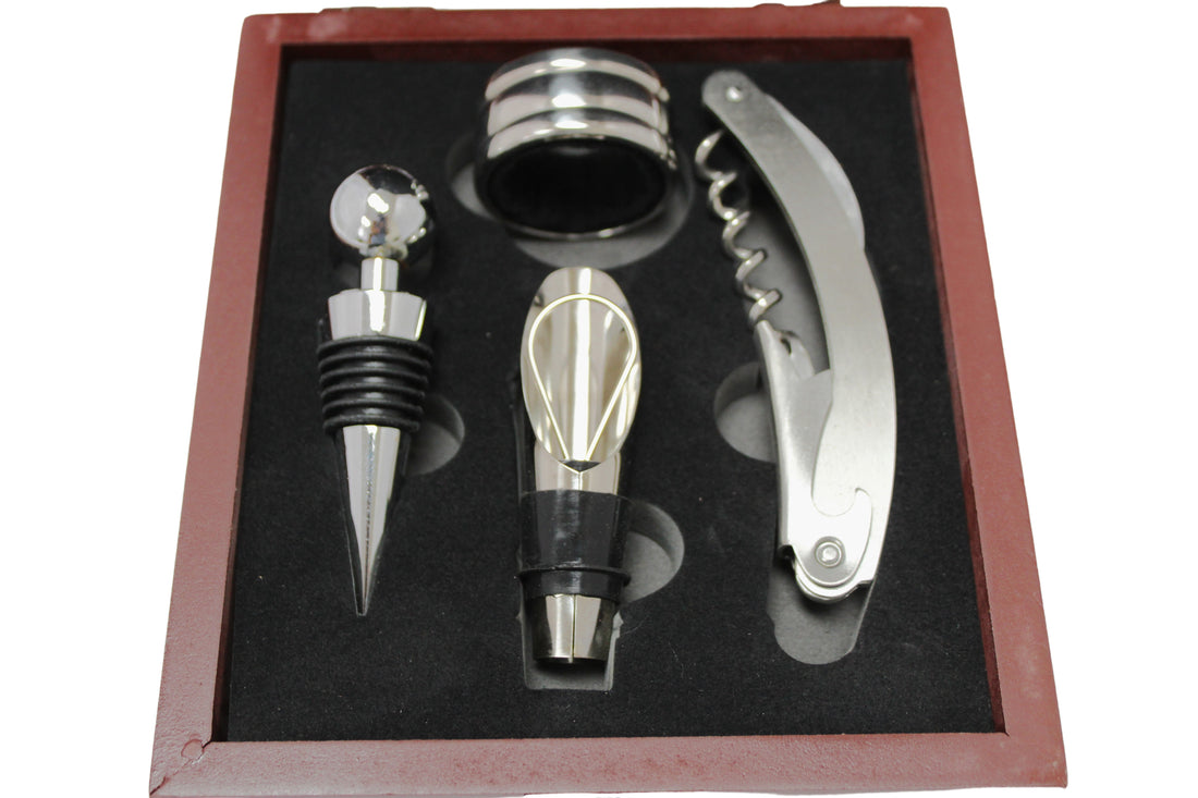 Wine Bottle Opener & Stopper Gift Set