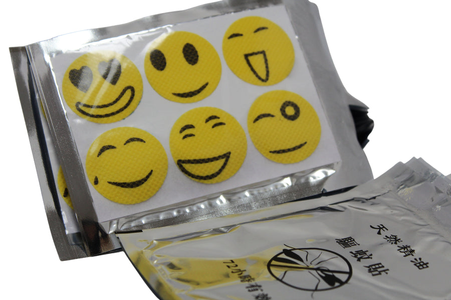 Smiling Face Mosquito Repellent Sticker - Multi Color - Pack of 30
