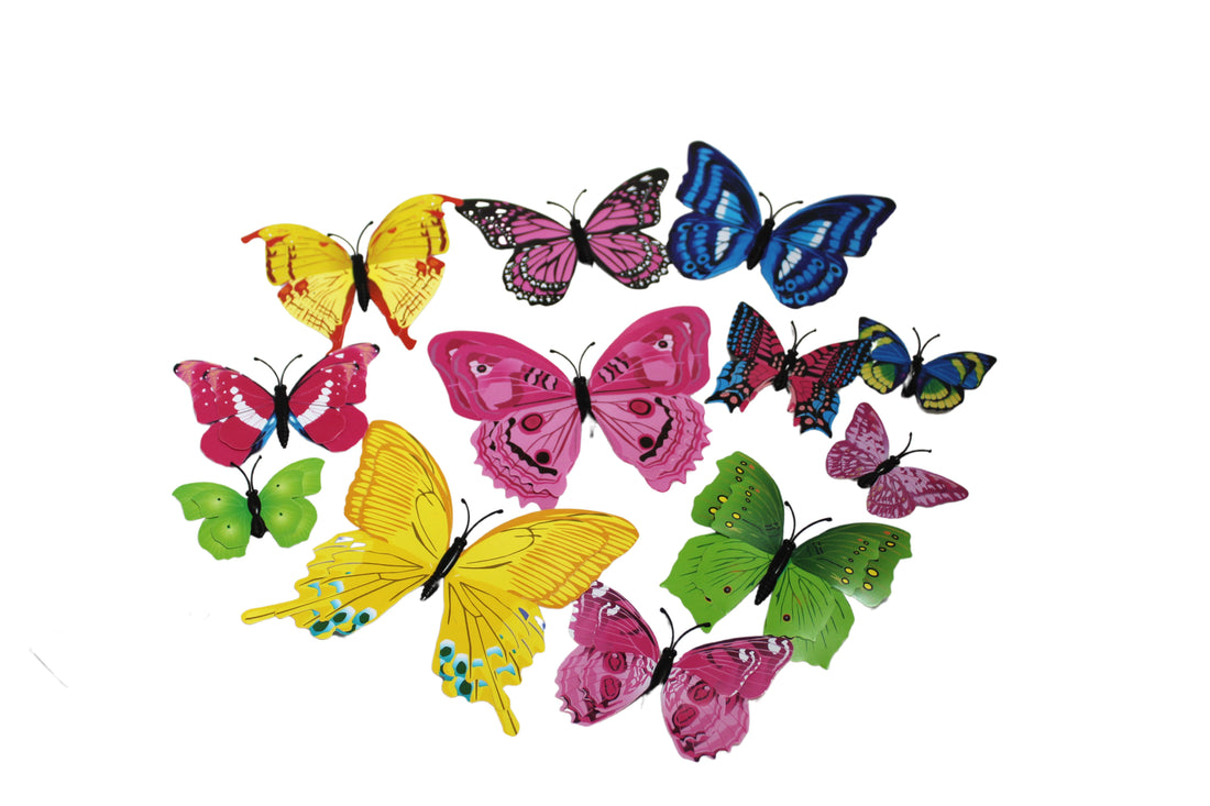 Mixed Color 3D Butterfly Magnet Fridge stickers - 12 pcs