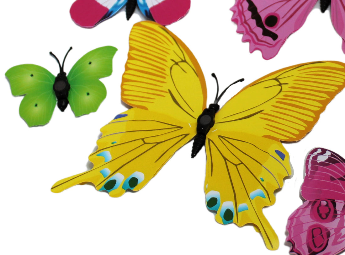 Mixed Color 3D Butterfly Magnet Fridge stickers - 12 pcs