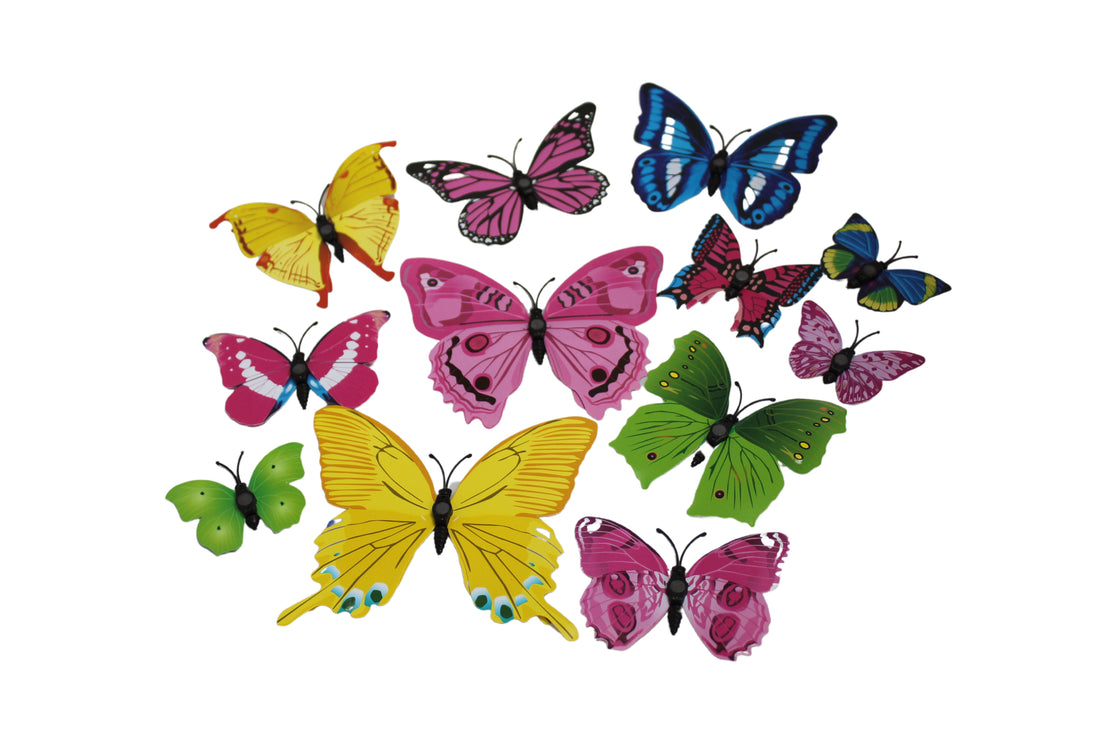 Mixed Color 3D Butterfly Magnet Fridge stickers - 12 pcs