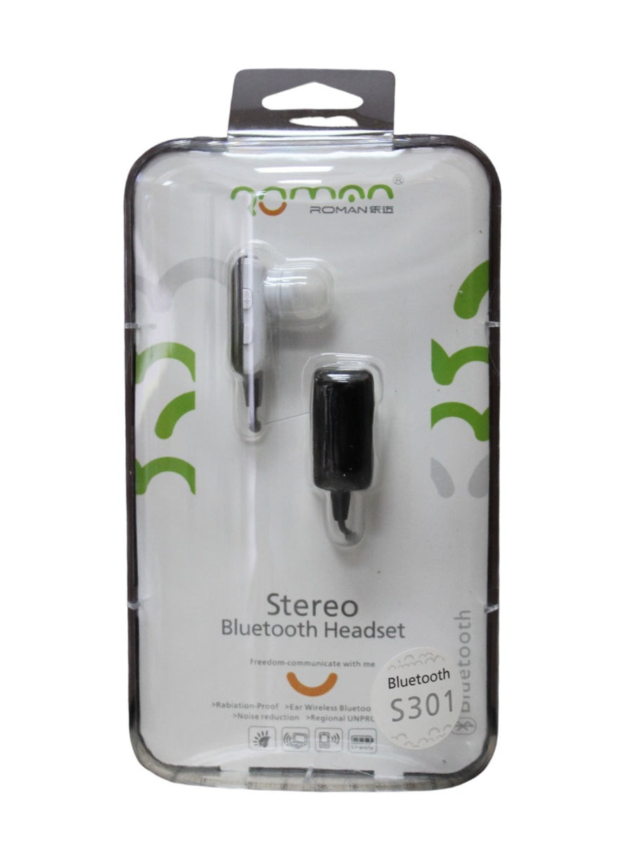 Roman S301 Stereo Bluetooth Headseat - Black, Green, Red, White and Yellow