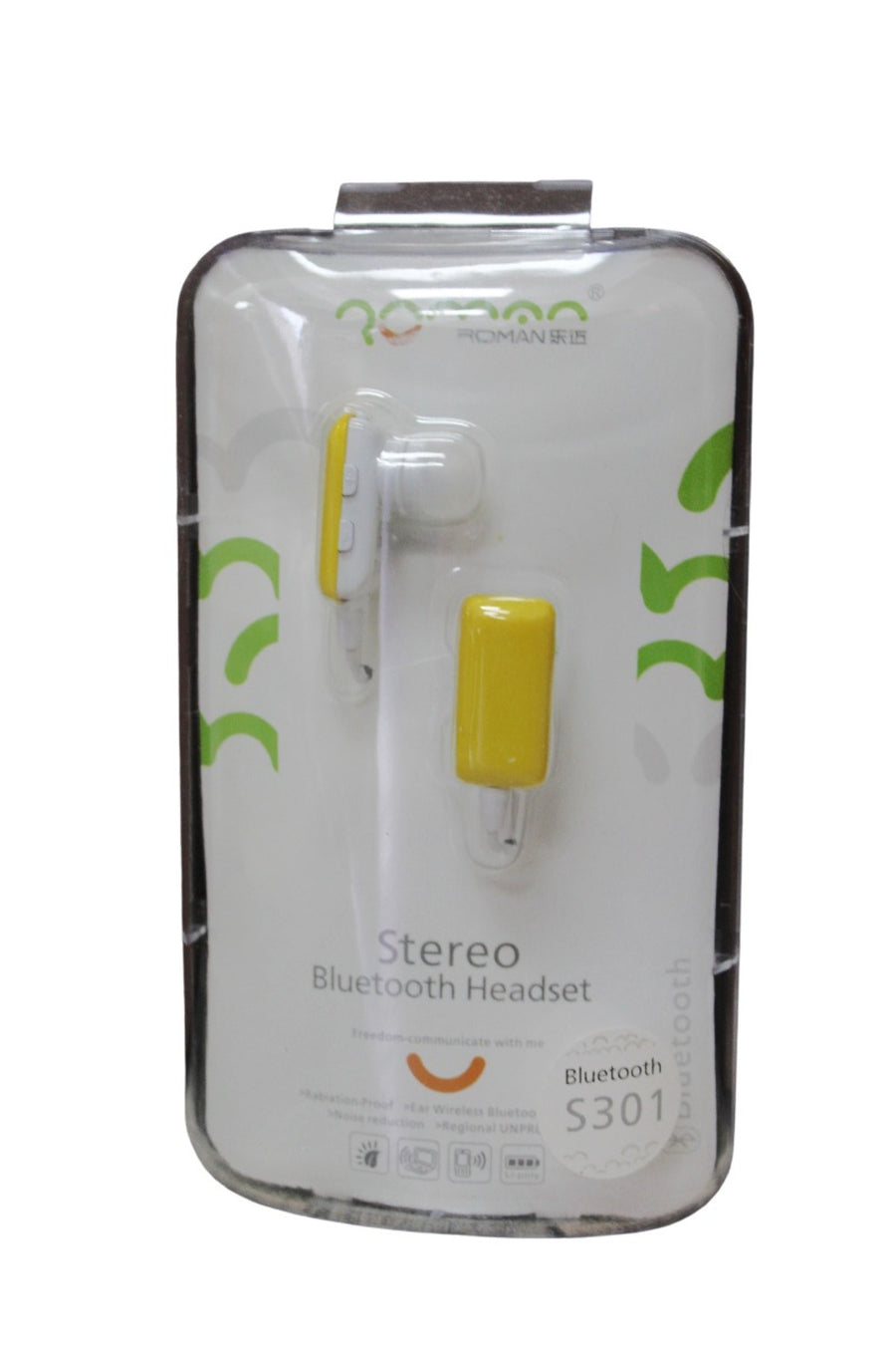 Roman S301 Stereo Bluetooth Headseat - Black, Green, Red, White and Yellow