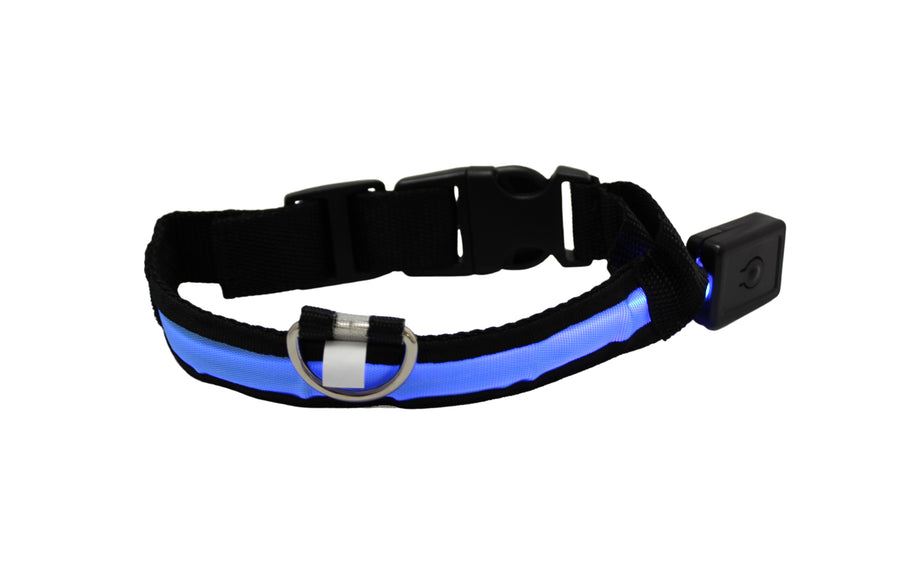 LED Pet Collar - Blue, Green, Pink or Yellow