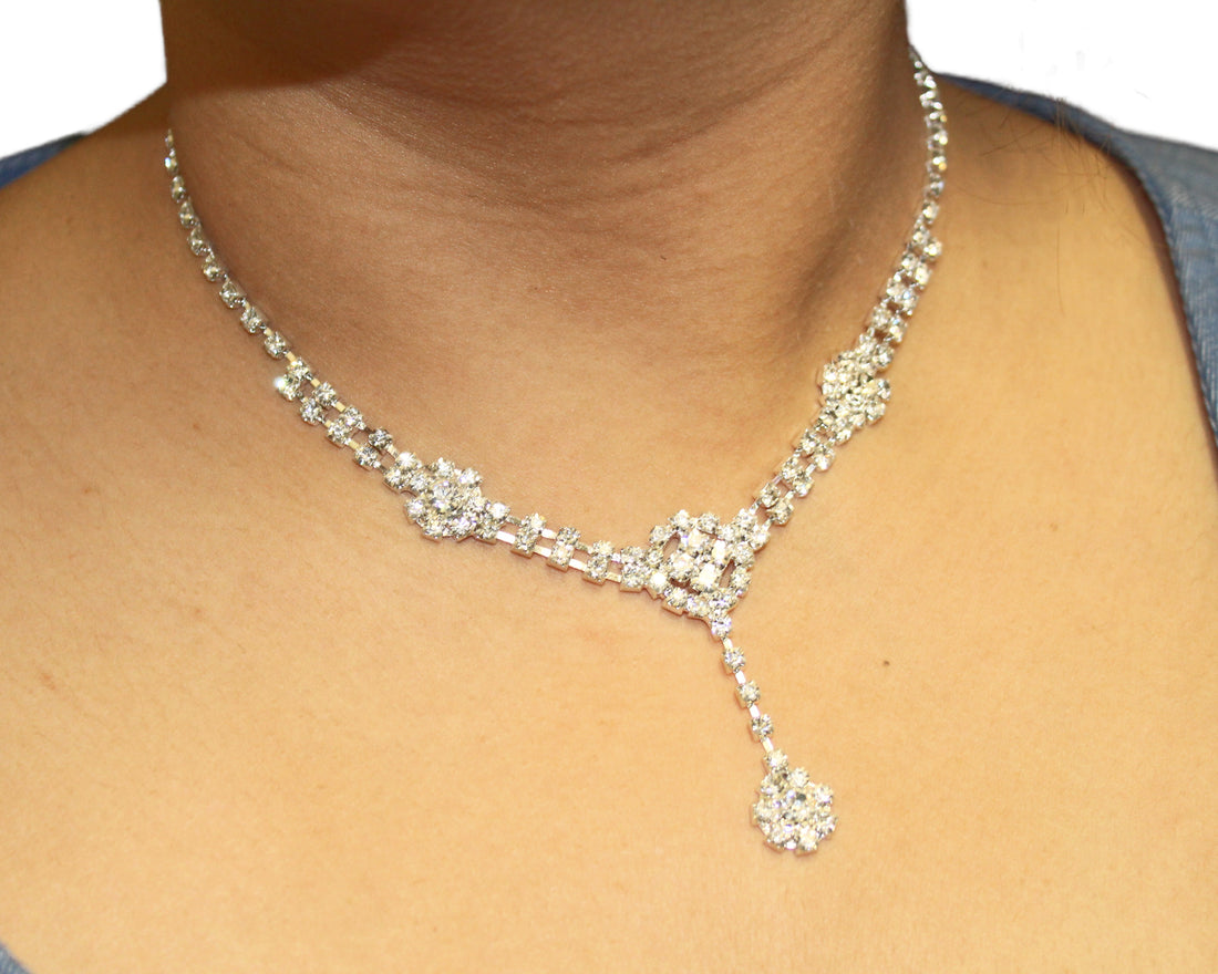 Swarovski Crystal Earring Necklace set TL3026 (Clip on)