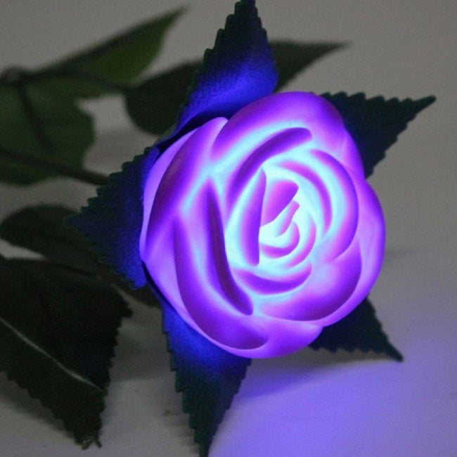 LED Light Up Garden Roses - Red, Yellow, Blue, Purple, White or Pink