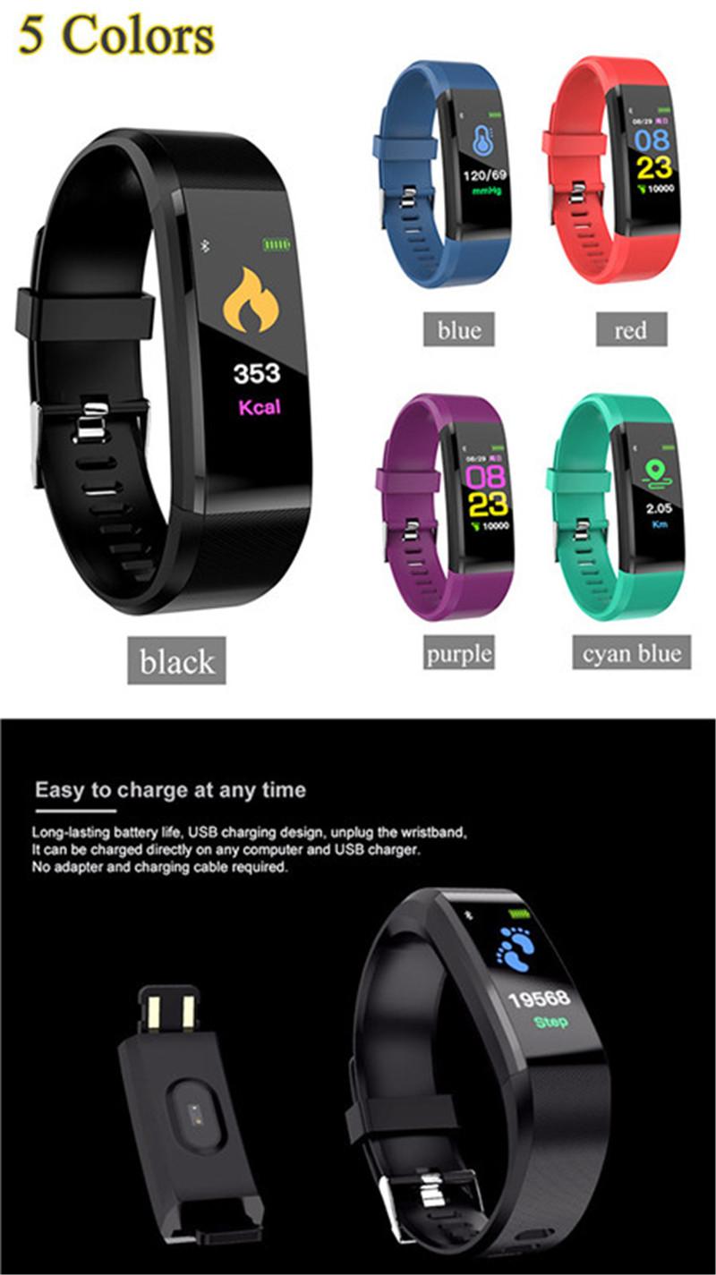 Sport Force Fitness Tracker Smartband - Black, Blue or Purple