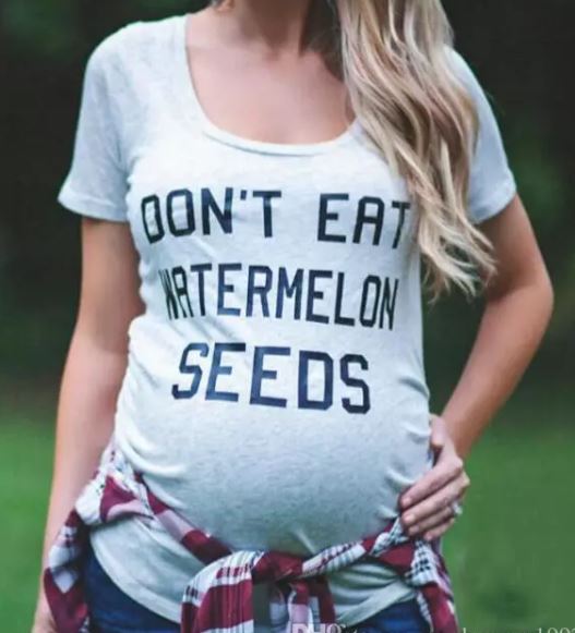 Maternity short sleeve T-Shirt "Don't Eat Watermelon Seeds"