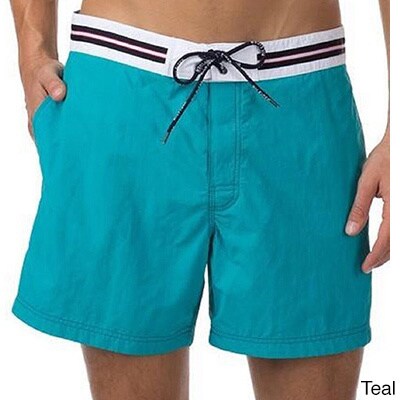 Men's Solid Swim Shorts - Navy, Red, Teal or Green