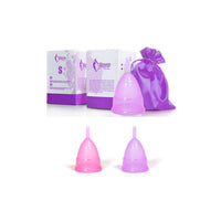 Menstrual Cups - 1 or 2 Pack - Pink, Purple or Clear