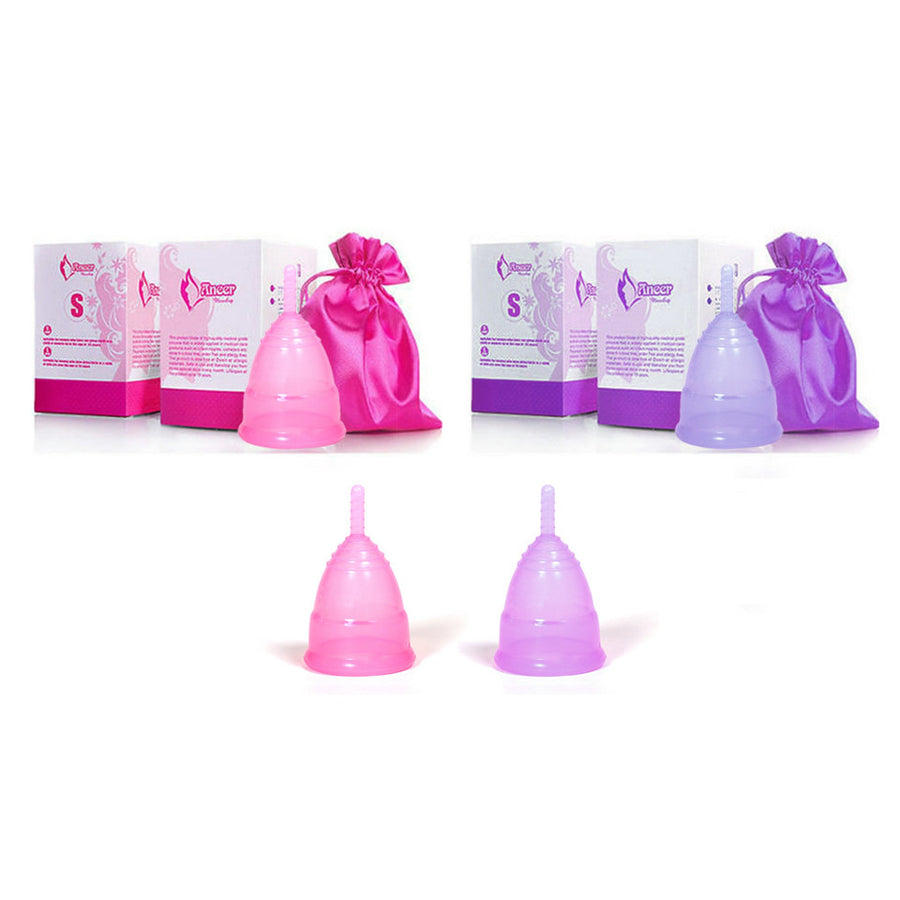 Menstrual Cups - 1 or 2 Pack - Pink, Purple or Clear