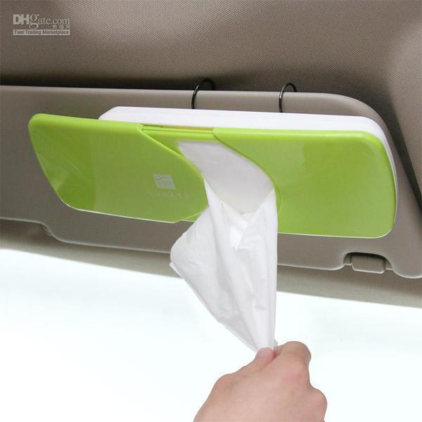 Plastic Sunvisor Tissue Box - Pink, Green or Yellow