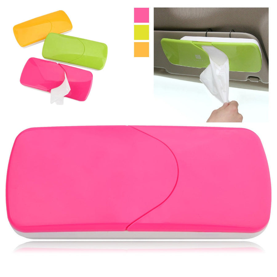 Plastic Sunvisor Tissue Box - Pink, Green or Yellow