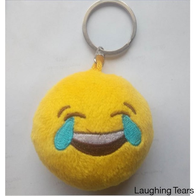 Emoticon Keychains - Sunglasses, Poop, Heart Eyes, Throwing a Kiss and Laughing Tears