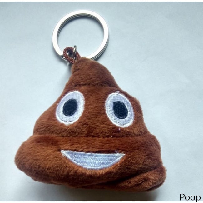 Emoticon Keychains - Sunglasses, Poop, Heart Eyes, Throwing a Kiss and Laughing Tears